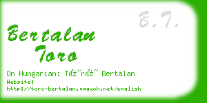bertalan toro business card